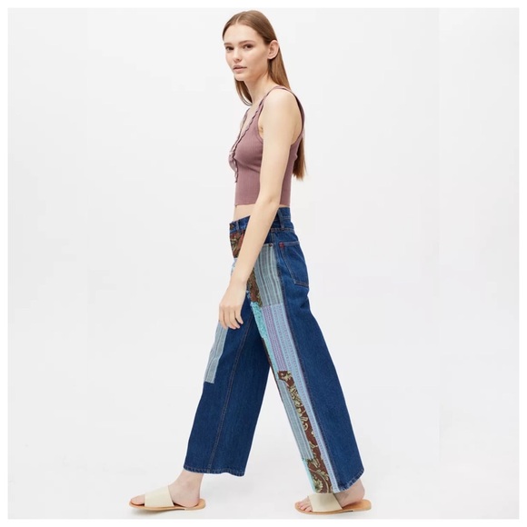BDG Patchwork high rise, wide leg, denim jeans - Picture 6 of 13